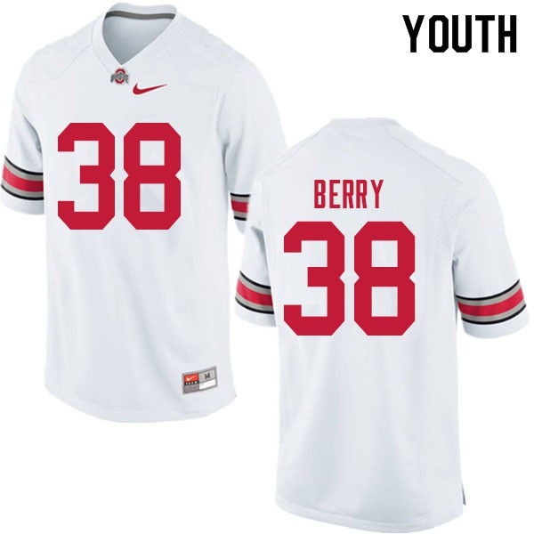 Ohio State Buckeyes #38 Rashod Berry Youth University Jersey White OSU50590